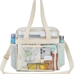 Premium Stadium Approved Clear Tote Bag - Adjustable Strap & Easy Clean
